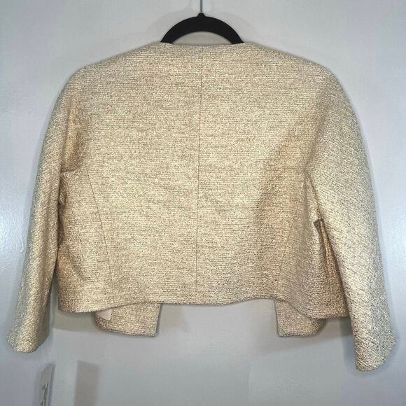 NWT rickie freeman TERI JON Women Jacket Blazer Golden Sz 10 Open front Classic - Picture 2 of 14